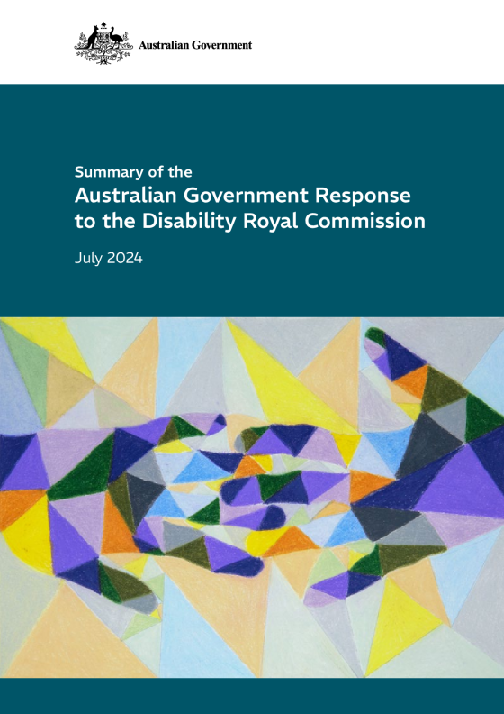 Summary of the Australian Government Response to the Disability Royal Commission cover page