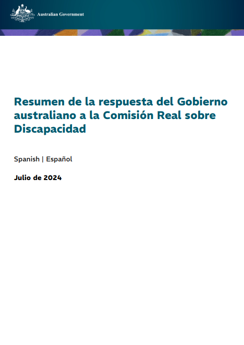 Summary of the Australian Government Response to the Disability Royal Commission cover page