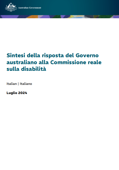Summary of the Australian Government Response to the Disability Royal Commission cover page