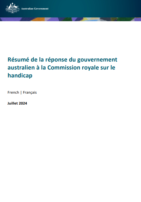 Summary of the Australian Government Response to the Disability Royal Commission cover page