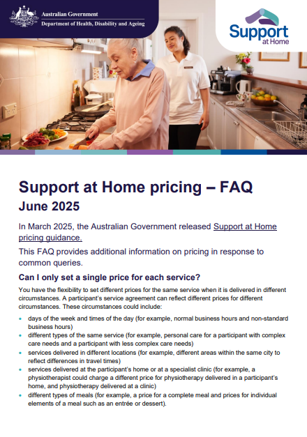 SAH Pricing FAQ cover page