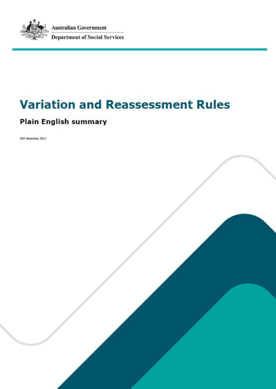 Variation and Reassessment Rules cover page