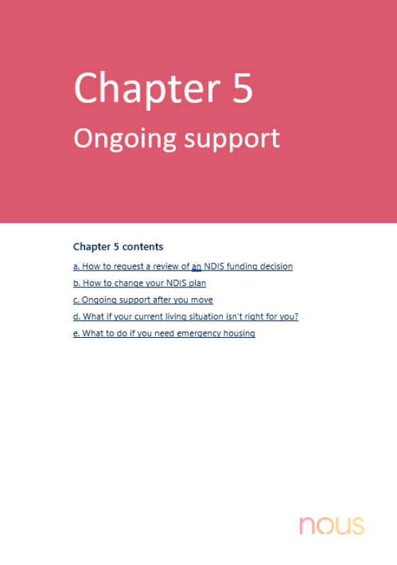 Younger people in residential aged care (YPIRAC) toolkit – Chapter 5_Ongoing support cover page