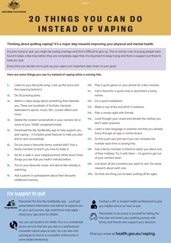 20 Thing you can do instead of vaping cover image