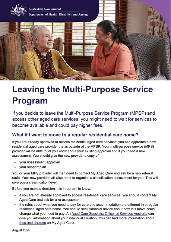 Accessing the MPSP – Consumer fact sheet