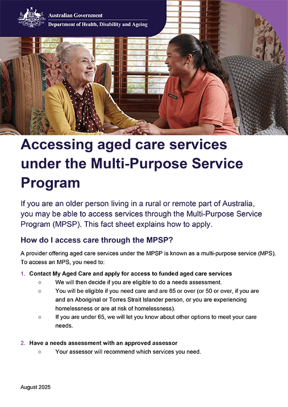 Accessing the MPSP – Consumer fact sheet