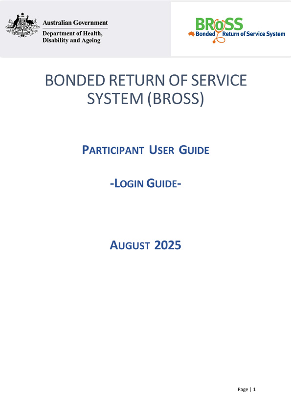 BRoSS participant user guide – Login guide