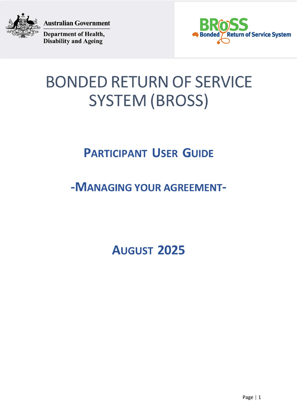 BRoSS participant user guide – Managing your agreement
