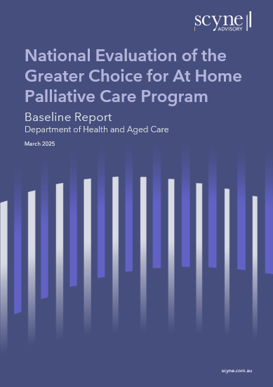 Cover page for the Baseline report for the at home palliative care program