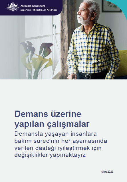 Turkish cover page for the Focus on Dementia booklet