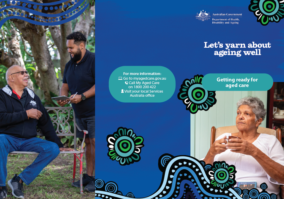 Cover page for the getting ready for aged care brochure