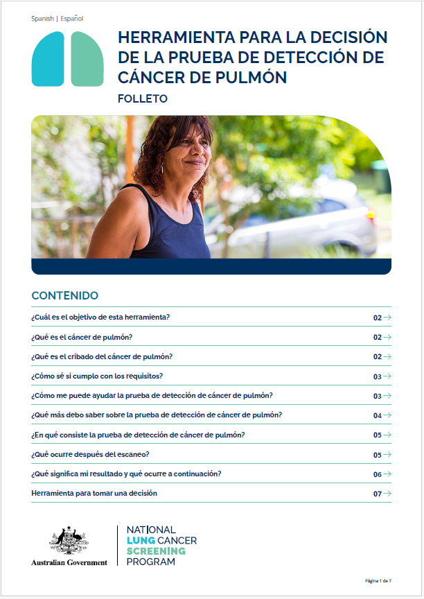 Programa Nacional de Detección de Cáncer de Pulmón: Herramienta para la decisión de la prueba de detección de cáncer de pulmón