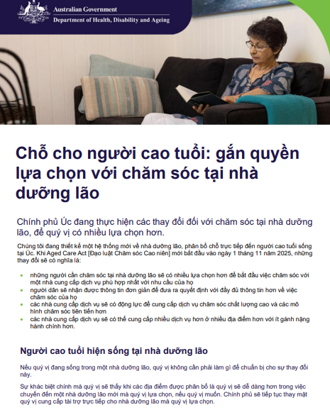 Vietnamese_Places to people – Embedding choice in residential aged care cover page