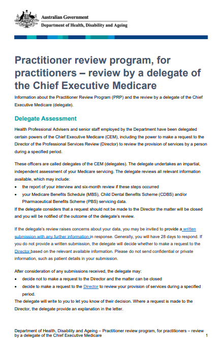Cover page for PRP for practitioners – Delegate assessment