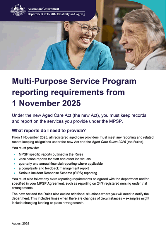 Reporting by MPS providers – Provider fact sheet