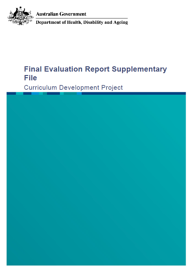 Final Evaluation Report Supplementary File – Curriculum Development Project (Attachment A) cover page