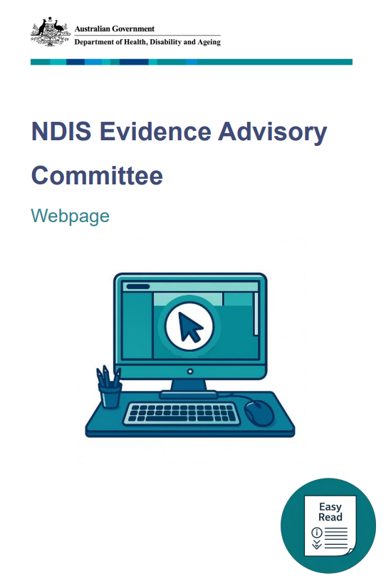 NDIS Evidence Advisory Committee – Easy Read cover page
