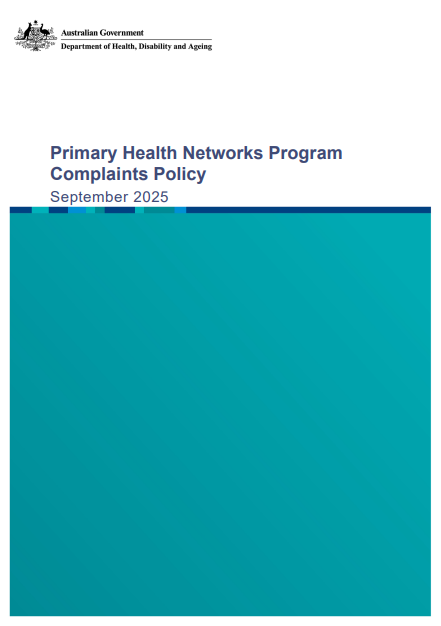 Primary Health Networks Program Complaints Policy cover image
