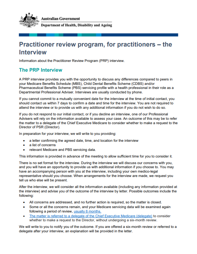 Cover page for the PRP for practitioners – The interview