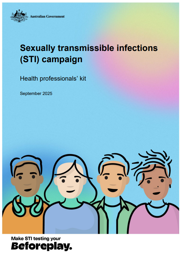 Cover page for the Sexually transmissible infections – Beforeplay – Health professionals' kit