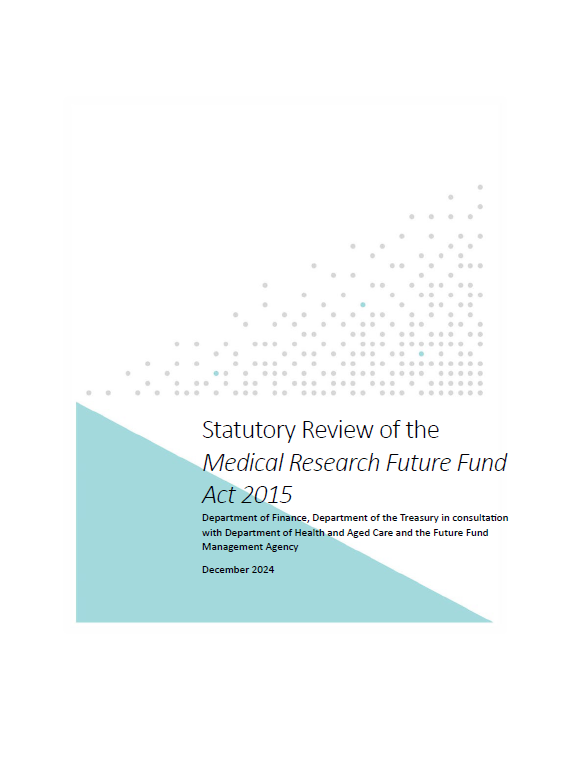 Statutory review of the Medical Research Future Fund Act 2015 cover page