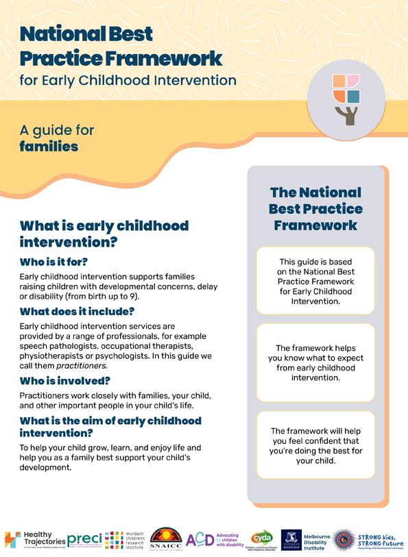 The National Best Practice Framework for Early Childhood Intervention – A guide for families