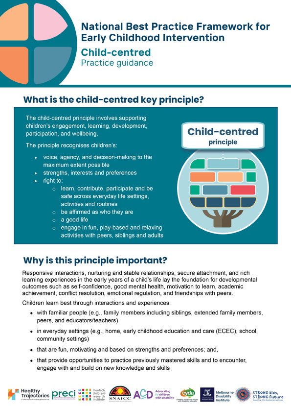 The National Best Practice Framework for Early Childhood Intervention – Practice guidance – Child-centred universal principle