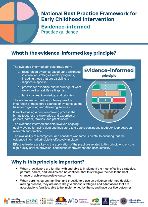 The National Best Practice Framework for Early Childhood Intervention – Practice guidance – Evidence-informed key principle