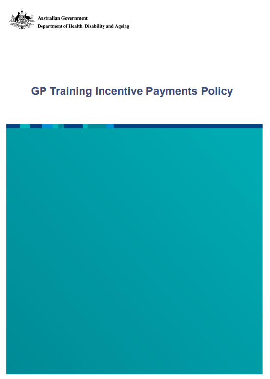 GP Training Incentive Payments Policy cover page