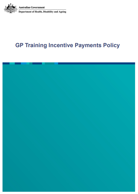 GP Training Incentive Payments Policy cover page