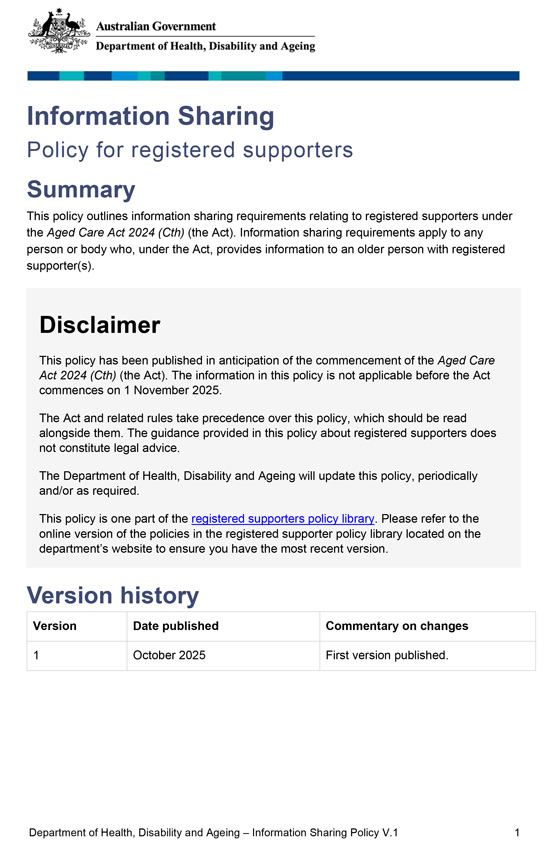 Information Sharing policy
