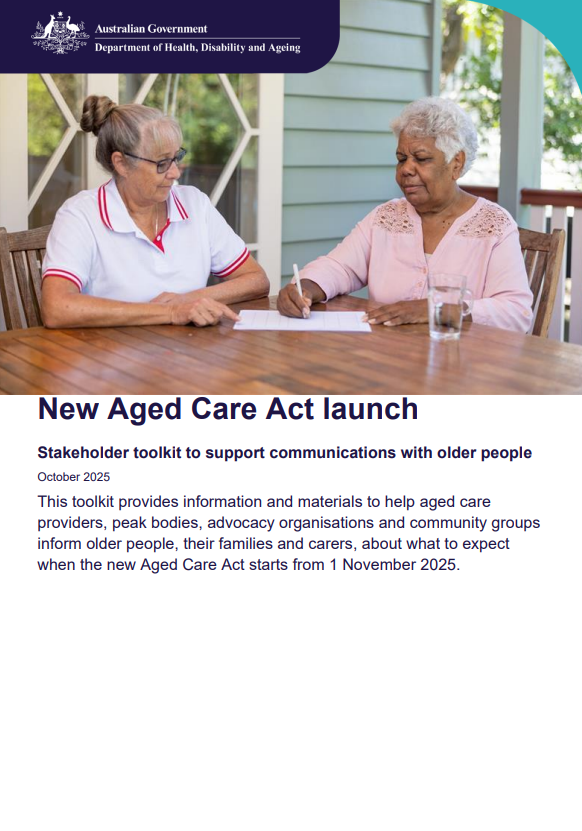 New Aged Care Act launch cover page