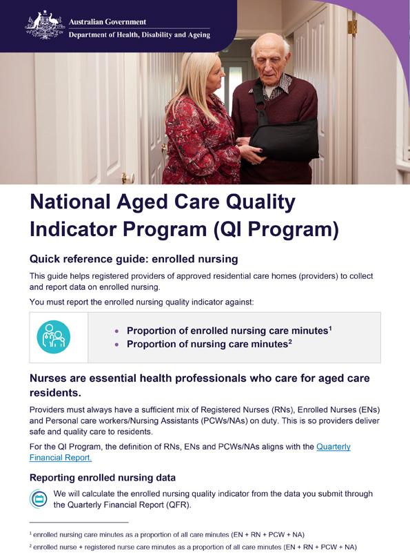 QI Program quick reference guide – Enrolled nursing