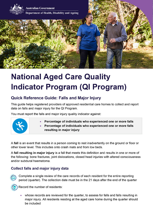 QI Program quick reference guide – Falls and major injury