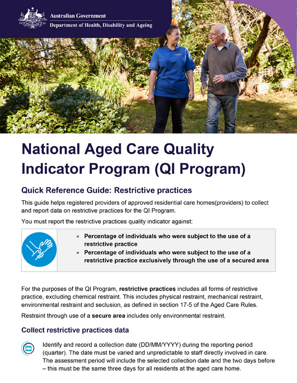 QI Program quick reference guide – Restrictive practices