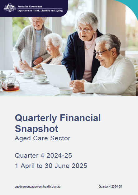 Quarterly Financial Snapshot Aged Care Sector (Qtr4) cover page