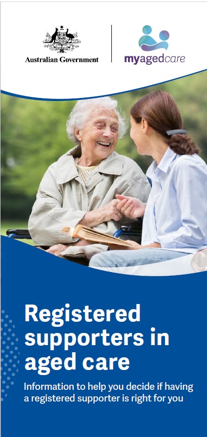 Registered supporters in aged care brochure