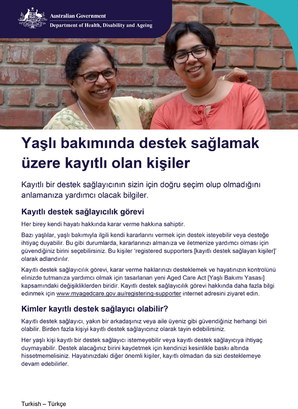 Destek sağlamak üzere kayıtlı olanlar için broşür