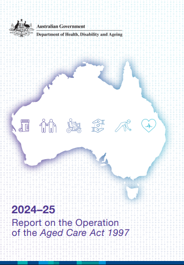 Report on the Operation of the Aged Care Act 2024-25 cover page
