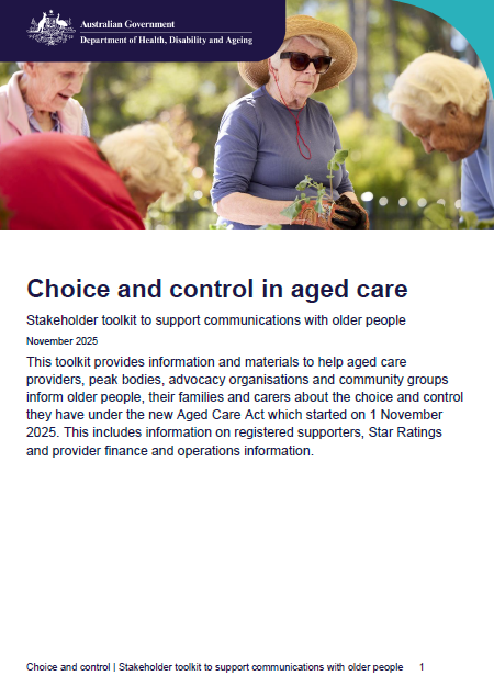Choice and control – toolkit to support communications with older people cover page