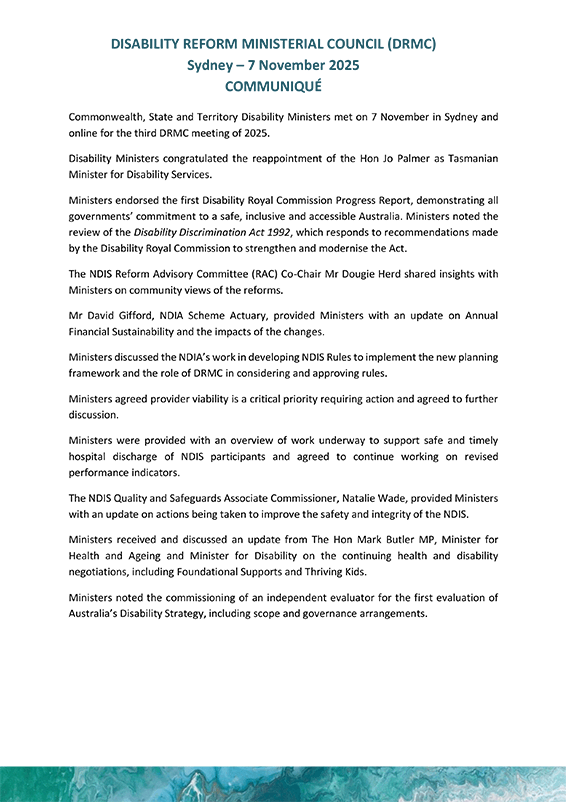 Thumbnail: Communique of Disability Ministers Meeting