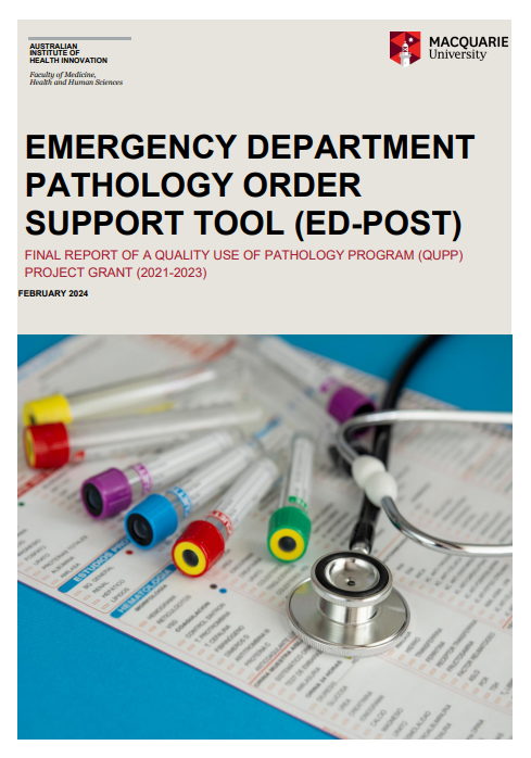 Cover page for the Final report of a Quality use of Pathology program (QUPP)