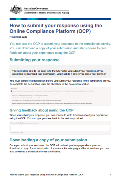 How to submit your response using the OCP cover page
