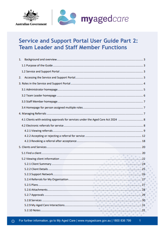 Cover page for the Service and Support Portal user guide – Part 2. Team leader and staff member