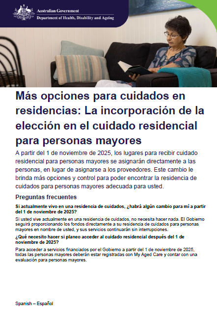 Spanish cover page for People and Places fact sheet