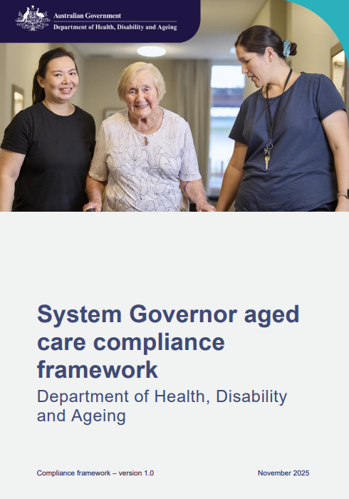 Cover page for the System Governor aged care compliance framework