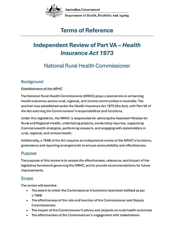 Thumbnail image: Terms of reference