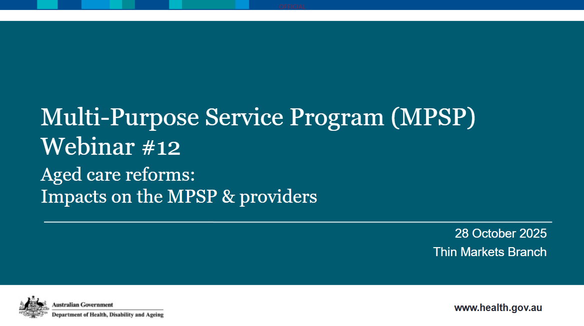 Cover page of the MPSP Reforms Webinar slides #12