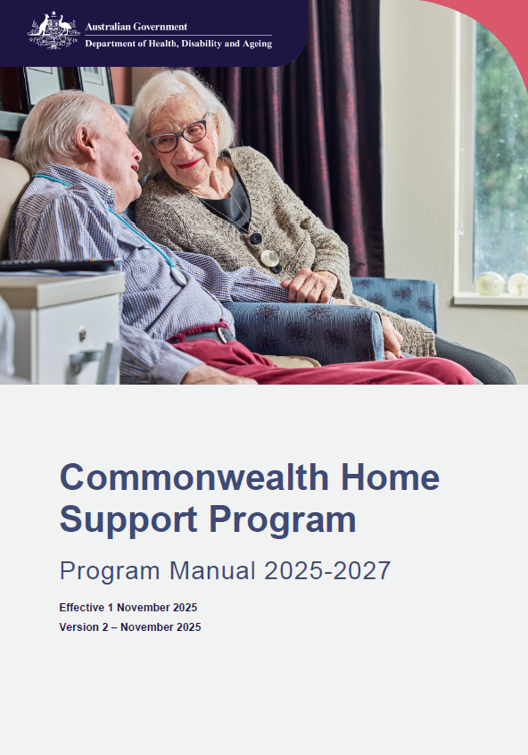 Cover page for the CHSP Program Manual 2025-27 (update 1 December 2025)