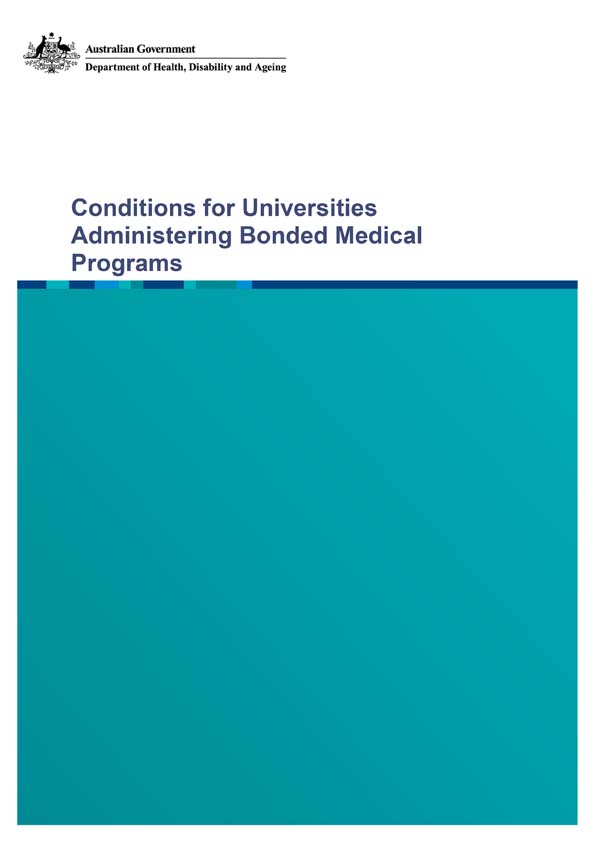 Conditions for universities administering Bonded Medical Programs